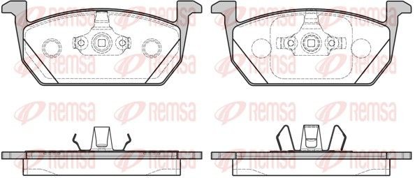 1710.00 REMSA Brake pad set SEAT Front Axle, with adhesive film, with spring