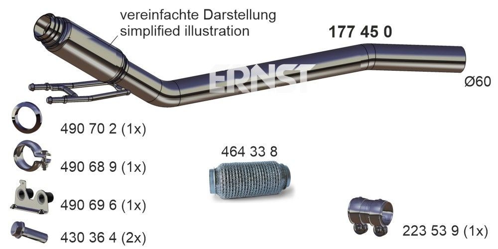 ERNST 177450 Exhaust Pipe VW experience and price