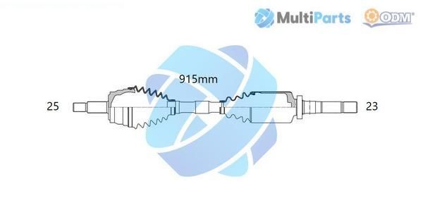 ODM-MULTIPARTS 915mm Length: 915mm, External Toothing wheel side: 25 Driveshaft 18-012640 buy