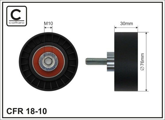CAFFARO 18-10 Deflection / Guide Pulley, v-ribbed belt