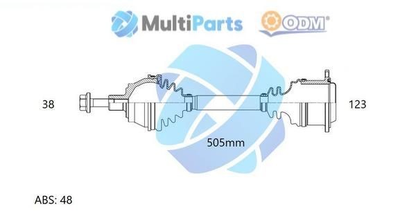 ODM-MULTIPARTS 18-213051 Drive shaft 7M0 407 451 A