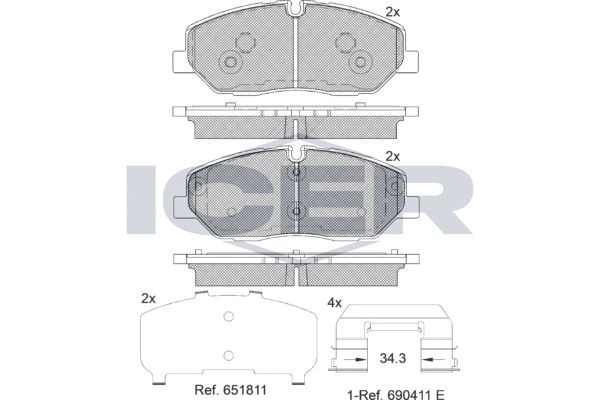 ICER 182268-204 Brake pad set SUBARU experience and price