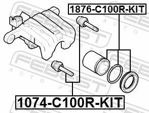 FEBEST Brake Caliper Rebuild Kit 1876-C100R-KIT