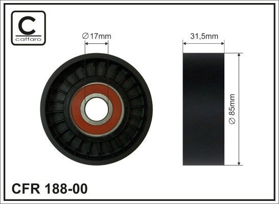 Saab 9-3 Tensioner pulley, v-ribbed belt 9122467 CAFFARO 188-00 online buy