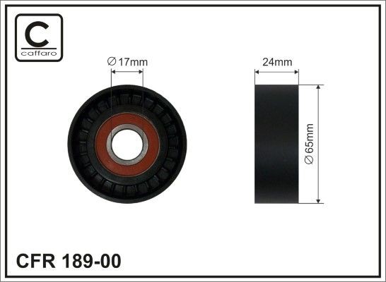CAFFARO Ø: 65mm, Width: 24mm Tensioner pulley, v-ribbed belt 189-00 buy