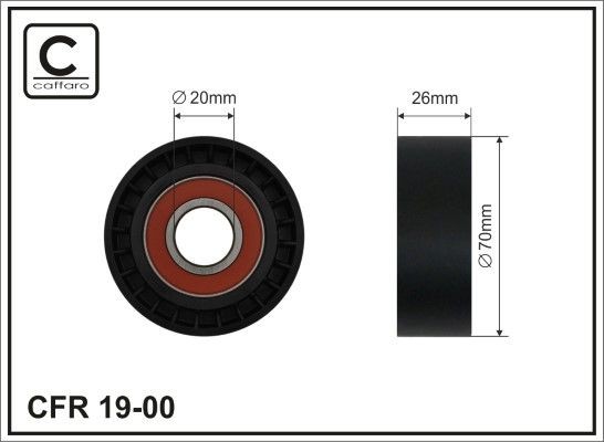 CAFFARO Ø: 70mm Deflection / Guide Pulley, v-ribbed belt 19-00 buy
