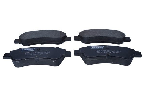 19-0574 Set of brake pads 19-0574 MAXGEAR Front Axle, not prepared for wear indicator, with brake caliper screws