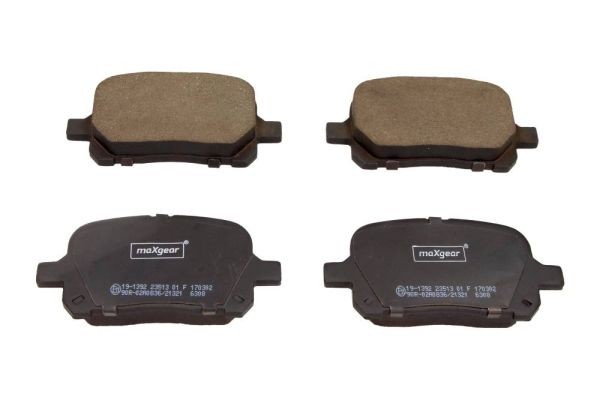 MAXGEAR 19-1392 Brake pad set Front Axle, excl. wear warning contact, with anti-squeak plate