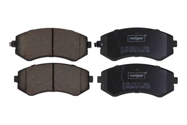 MAXGEAR Rear Axle, Front Axle, with acoustic wear warning Height: 50,5mm, Width: 121mm, Thickness: 16mm Brake pads 19-1758 buy