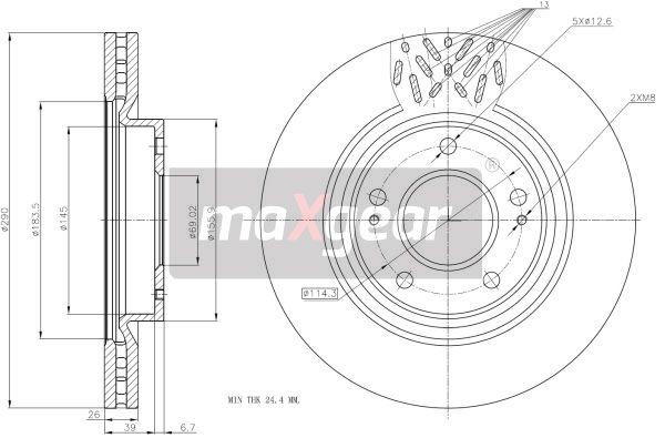 MAXGEAR Brake rotors 19-2393 for Mitsubishi Grandis NA4W