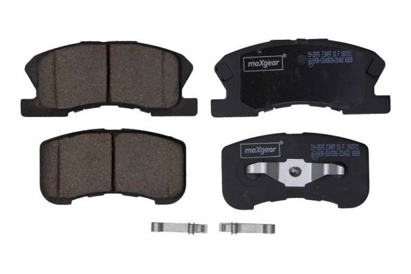 MAXGEAR Front Axle, with acoustic wear warning Height 1: 49,3mm, Height 2: 49,3mm, Width 1: 116mm, Width 2 [mm]: 95mm, Thickness: 15,5mm Brake pads 19-2876 buy