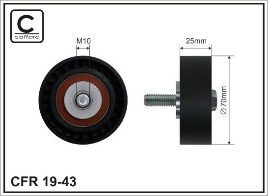 CAFFARO Ø: 70mm Deflection / Guide Pulley, v-ribbed belt 19-43 buy