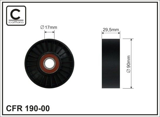 CAFFARO Ø: 90mm Deflection / Guide Pulley, v-ribbed belt 190-00 buy