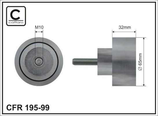 CAFFARO 195-99 Deflection / Guide Pulley, v-ribbed belt