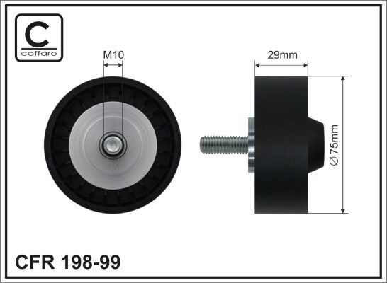 CAFFARO Ø: 75mm Deflection / Guide Pulley, v-ribbed belt 198-99 buy
