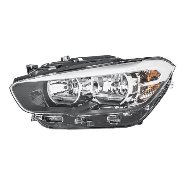 HELLA 1EG 011 919-411 Headlight Left, H7/H7, PY21W, Halogen, 12V, with daytime running light (LED), with high beam, with indicator, with position light, with low beam, for right-hand traffic, with motor for headlamp levelling, with bulbs