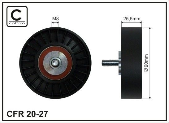 CAFFARO 20-27 Deflection / guide pulley, v-ribbed belt VW Passat B4 35i
