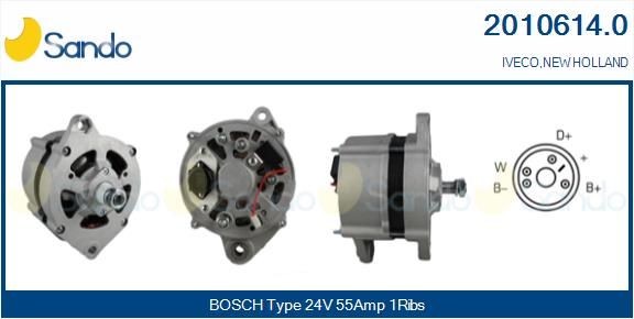 SANDO 24V, 55A, M8, CPA0138, Ø 84 mm, with integrated regulator Number of ribs: 1 Generator 2010614.0 buy