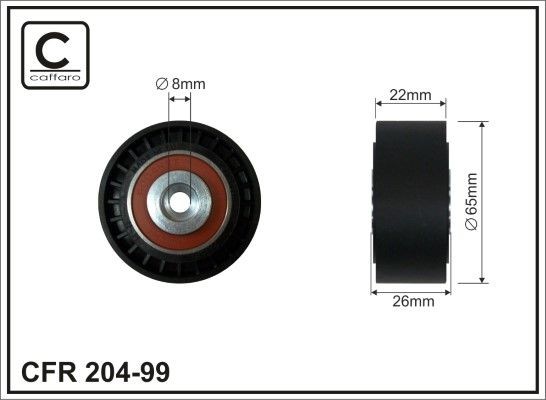 CAFFARO Deflection / Guide Pulley, v-ribbed belt 204-99 Mercedes-Benz A-Class 2001