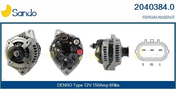 SANDO 12V, 150A, CPA0114, Ø 49 mm Number of ribs: 6 Generator 2040384.0 buy