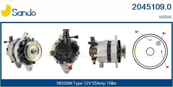 Nissan TRADE Alternator SANDO 2045109.0 cheap