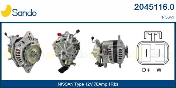 2045116.0 SANDO Lichtmaschine für NISSAN online bestellen