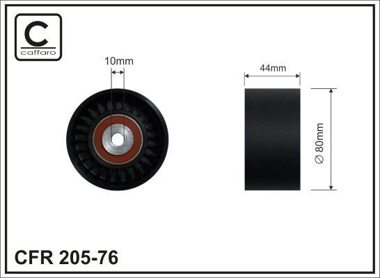 CAFFARO Ø: 80mm Deflection / Guide Pulley, v-ribbed belt 205-76 buy