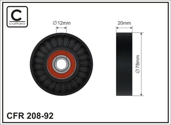 CAFFARO 208-92 Deflection / Guide Pulley, v-ribbed belt 9783422100