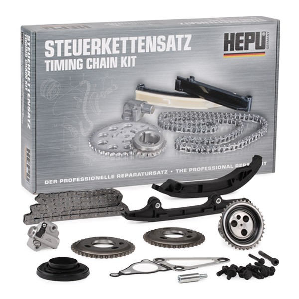 21-0460 HEPU Timing chain set JEEP with camshaft gear, with crankshaft gear, with seal, with crankshaft seal, with bolts/screws, Simplex, Closed chain