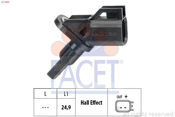 FACET 21.0001 ABS sensor Made in Italy - OE Equivalent