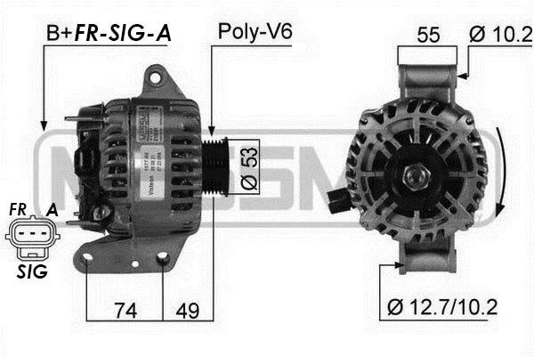 ERA 14V, 124A, B+,FR,SIG,A, Ø 53 mm Generator 210241 buy