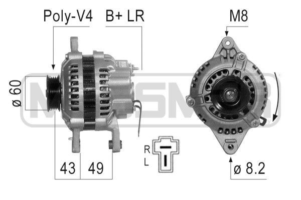 ERA 14V, 65A, B+LR, Ø 60 mm Generator 210805 buy