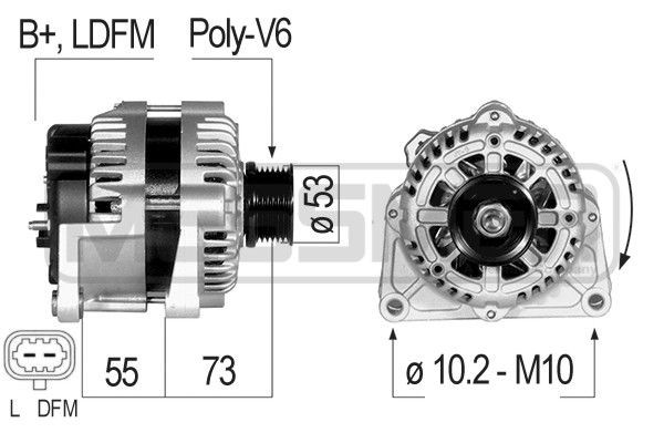 ERA 14V, 100A, B+LDFM, Ø 53 mm Generator 210827 buy