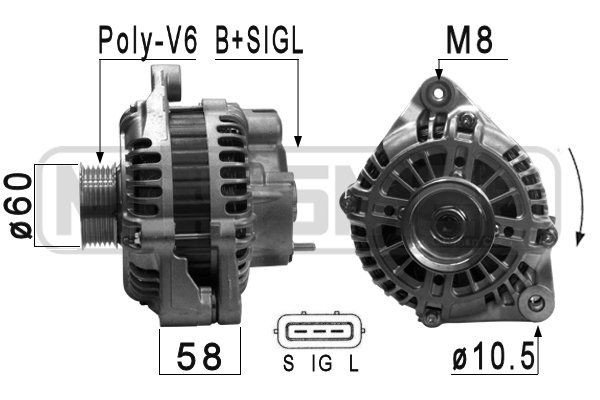 MESSMER 28V, 90A, B+SIGL, Ø 60 mm Generator 210909 buy