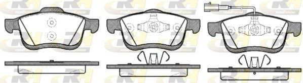 PSX2118301 ROADHOUSE Front Axle, incl. wear warning contact, with adhesive film, with spring, with accessories Height 2: 69mm, Height: 71,5mm, Thickness: 20mm Brake pads 21183.01 buy