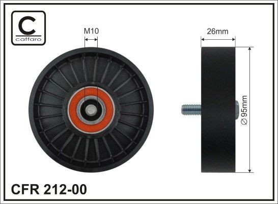 CAFFARO Ø: 95mm Deflection / Guide Pulley, v-ribbed belt 212-00 buy