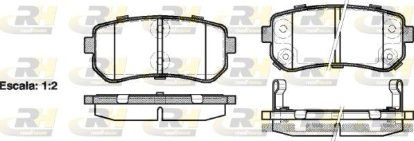 PSX2120902 ROADHOUSE Rear Axle, incl. wear warning contact, with adhesive film, with accessories Height: 41mm, Thickness: 15,2mm Brake pads 21209.02 buy