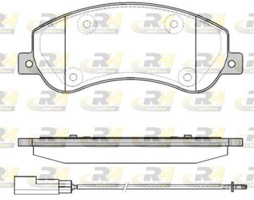 PSX2125011 ROADHOUSE Front Axle, incl. wear warning contact, with adhesive film, with accessories Height: 66,8mm, Thickness: 18,8mm Brake pads 21250.11 buy