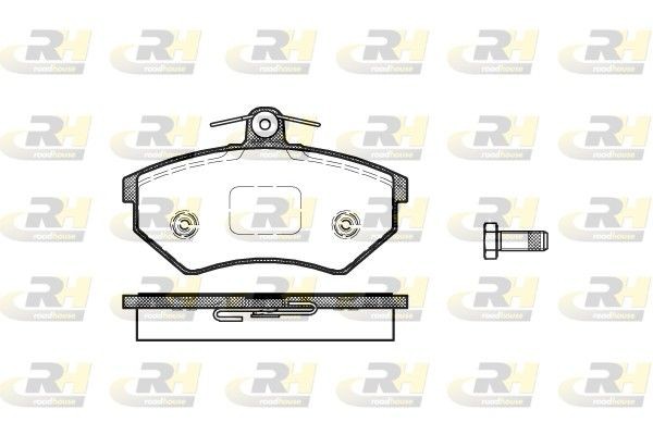 ROADHOUSE 2134.40 Brake pad set Front Axle, with bolts/screws, with adhesive film, with accessories, with spring