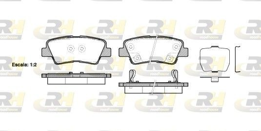 Disc brake pads ROADHOUSE Rear Axle, with acoustic wear warning, with adhesive film, with accessories - 21362.02