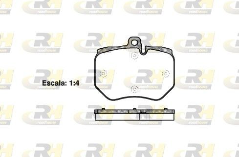 ROADHOUSE 21400.00 Brake pad set Front Axle, excl. wear warning contact, with adhesive film, with accessories