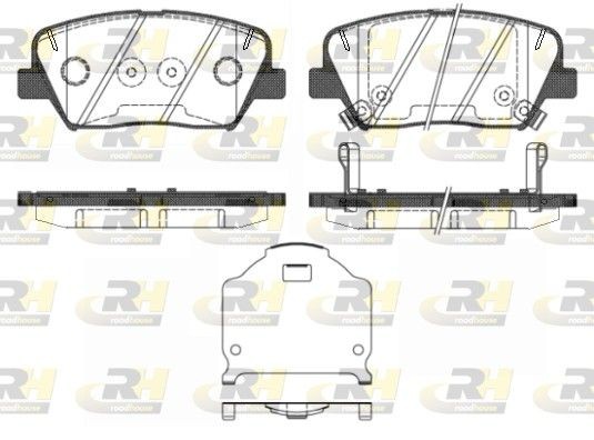 Brake pad kit ROADHOUSE Front Axle, with adhesive film, with accessories - 21412.02
