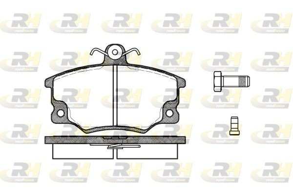 PSX214614 ROADHOUSE Front Axle, incl. wear warning contact, with adhesive film, with bolts/screws, with accessories, with spring Height: 66,5mm, Thickness: 17mm Brake pads 2146.14 buy
