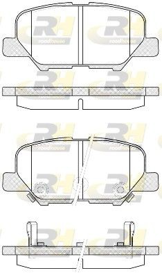 ROADHOUSE 21536.02 Brake pad set Rear Axle, with acoustic wear warning