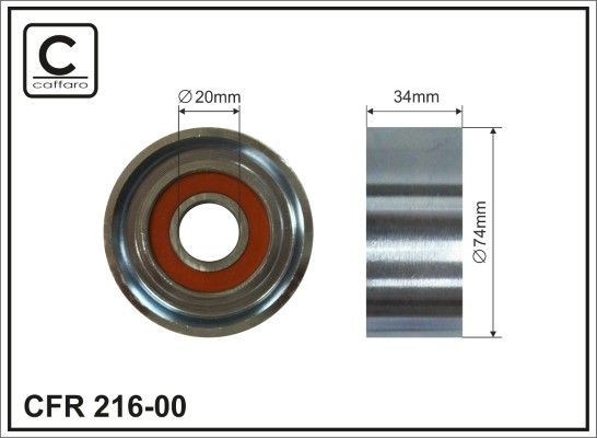 CAFFARO Ø: 74mm Deflection / Guide Pulley, v-ribbed belt 216-00 buy