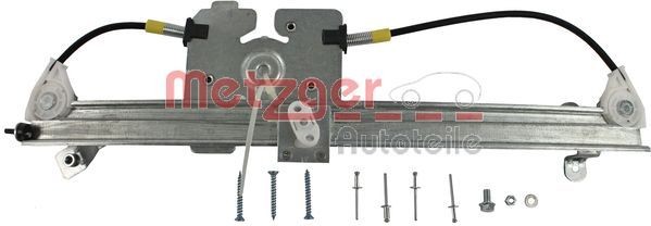 METZGER 2160355 Window regulator Left Rear, Operating Mode: Electric, without electric motor