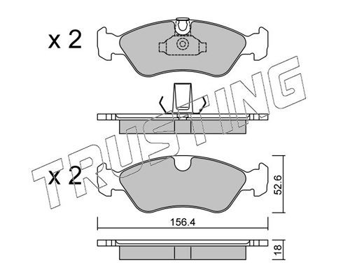 21190 TRUSTING prepared for wear indicator Thickness 1: 18,0mm Brake pads 217.0 buy