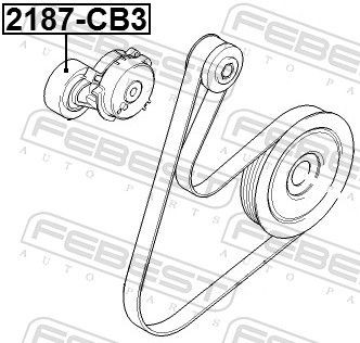2187CB3 Tensioner pulley, v-ribbed belt FEBEST 2187-CB3 review and test