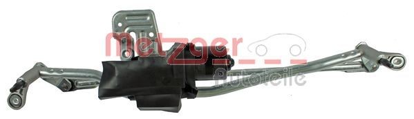 Wiper motor linkage METZGER for left-hand drive vehicles, Front, with electric motor, OE-part - 2190253