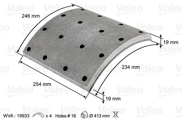 19933 VALEO Brake Lining Kit, drum brake 219933 buy